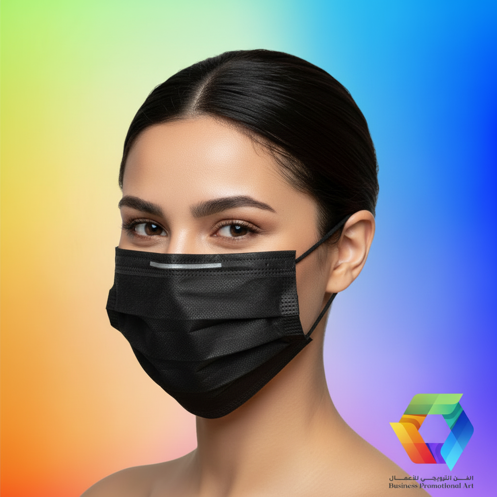 Black Disposable Face Mask - BPA Watermark