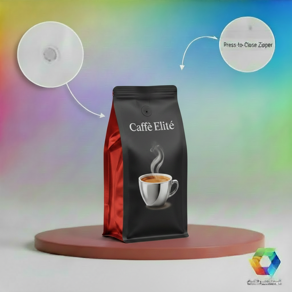 Black Red Gusset Silver Mug Bag on BPA Template