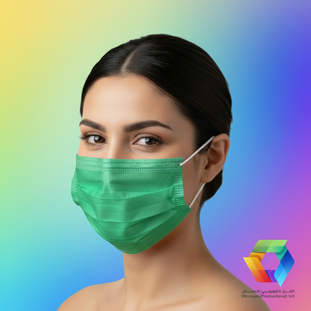 Green Disposable Face Mask - BPA Watermark