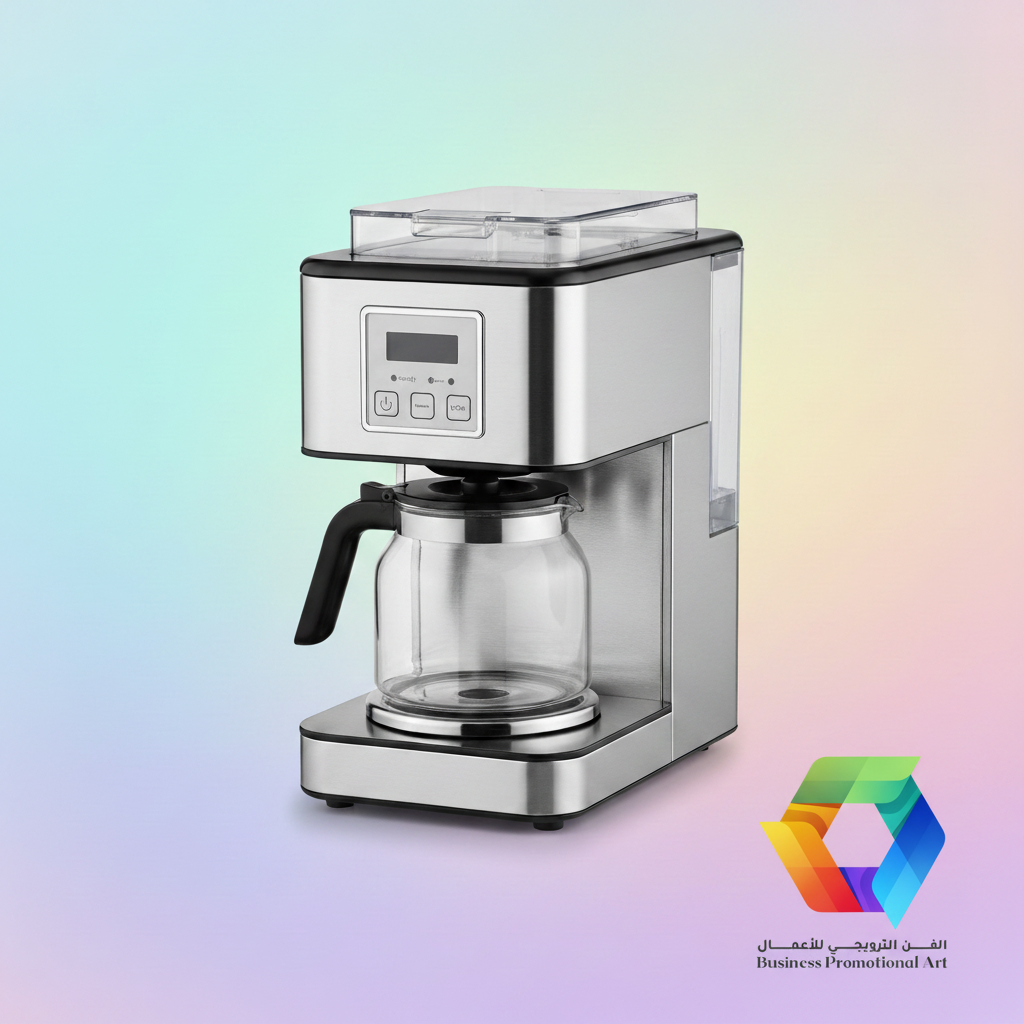 Silver Coffee Machine with BPA Logo